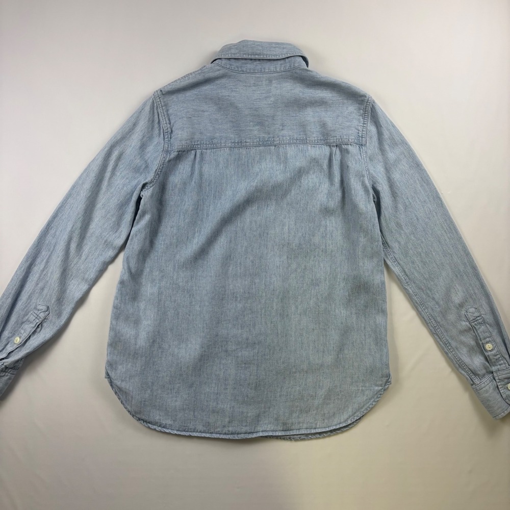 Faherty Brand Light Indigo Tencel Linen Button Down Shirt Womens XS Long Sleeve - Picture 6 of 8